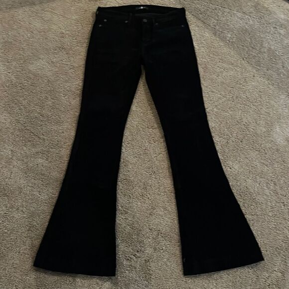 7 For All Mankind Denim - Black velvet Seven for all mankind pocketed pants size 27